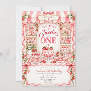 Our Little Sweetie Pink Patisserie First Birthday  Invitation
