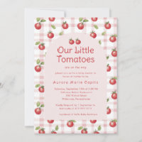 Our Little Tomatoes Baby Shower Invitation Pink