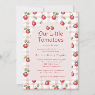 Our Little Tomatoes  Baby Shower Invitation Pink 