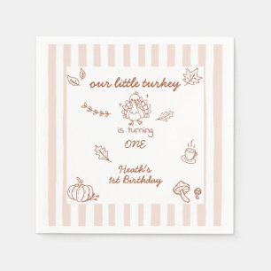 Our Little Turkey First Birthday Napkin