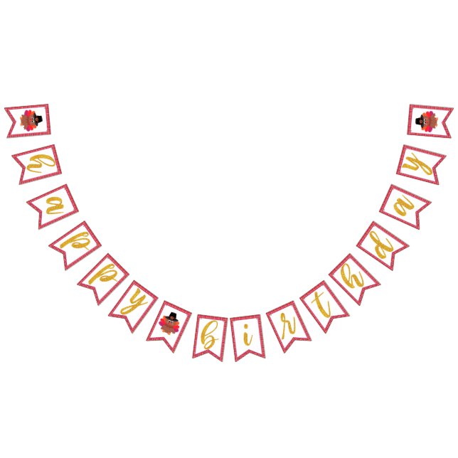 Our Little Turkey (Girl) Birthday Bunting Banner (All)