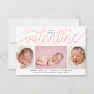 Our Little Valentine Birth Announcement with Photo