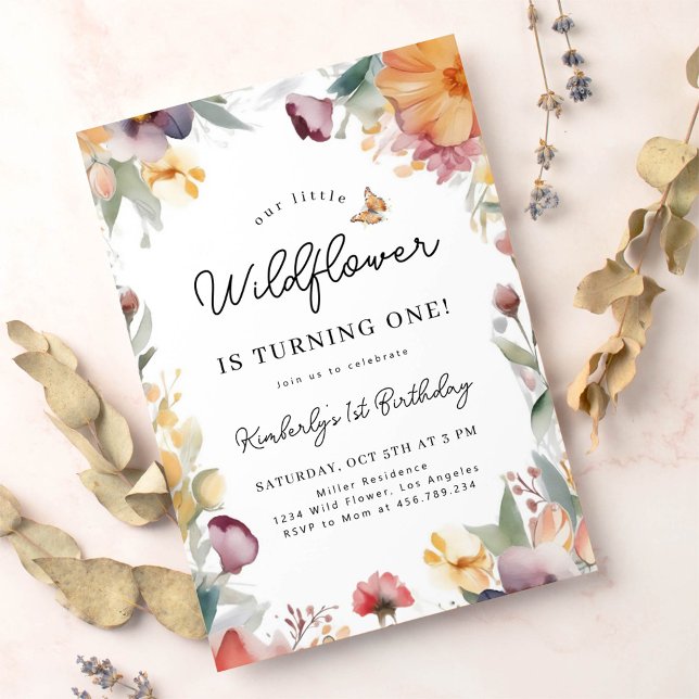 Our Little Wildflower 1st Birthday Invitation (Creator Uploaded)