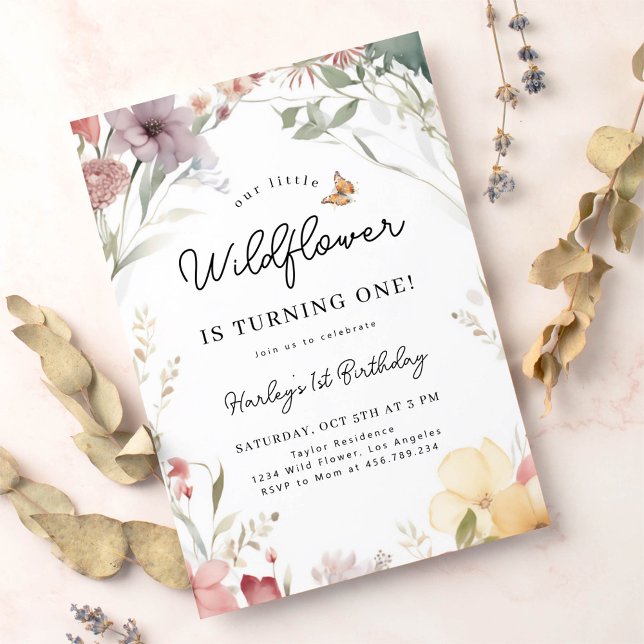 Our Little Wildflower 1st Birthday Invitation (Creator Uploaded)