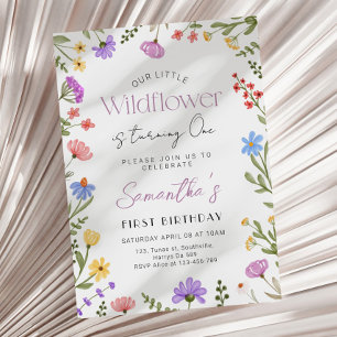 Our Little Wildflower Girl 1st Birthday Invitation
