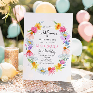 Our Little Wildflower Spring Garden Birthday Party Invitation