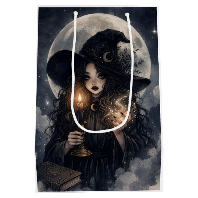 our little witch is turning 2 ||  medium gift bag (Back)