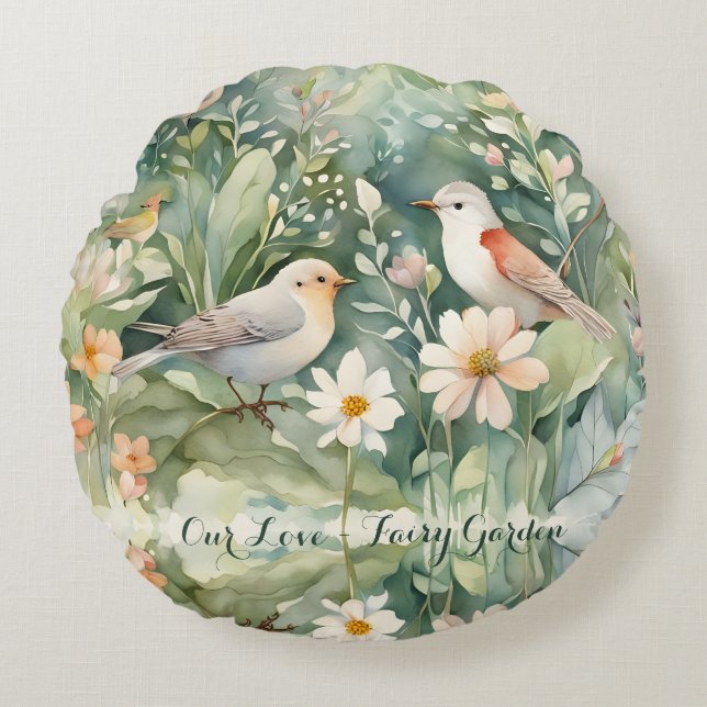 Our Love - Fairy Garden Round Pillow (Front)