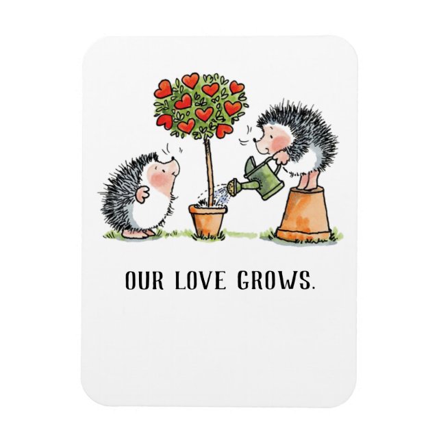 Our Love Grows Hedgehogs Magnet (Vertical)