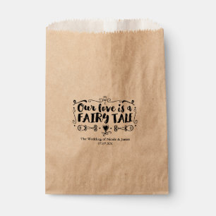 OUR LOVE IS A FAIRY TALE Custom Wedding Favour Bag
