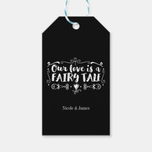 OUR LOVE IS A FAIRY TALE Custom Wedding Favour Gift Tags