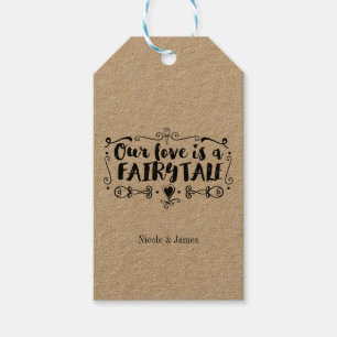 OUR LOVE IS A FAIRY TALE Custom Wedding Favour Gift Tags
