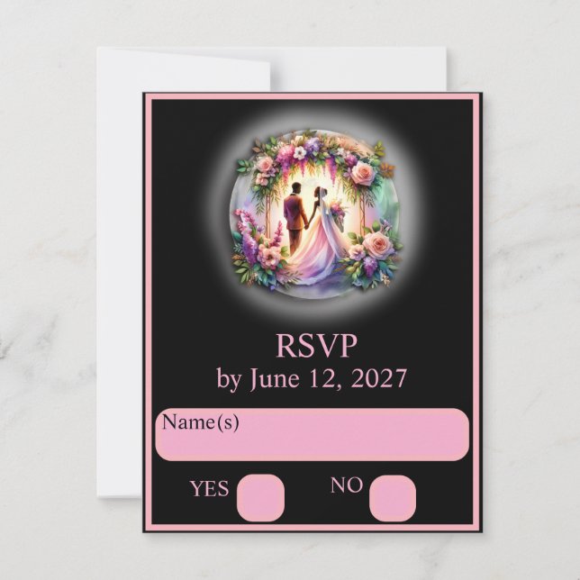 Our Love Is Brighter Than The Moon RSVP Card (Front)