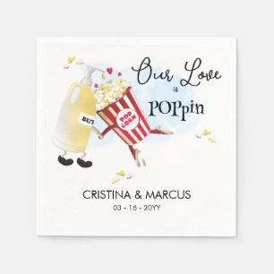 Our Love Is Poppin Popcorn Napkin