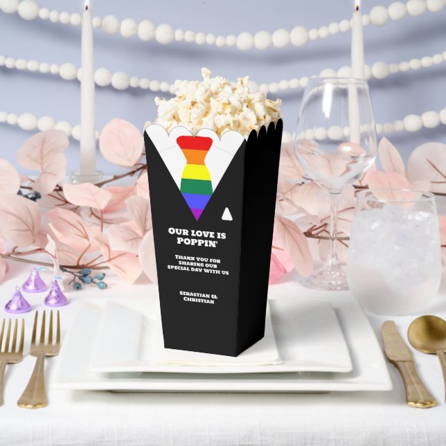 Our Love is Popping Gay Wedding Suit Favor Box (Wedding)