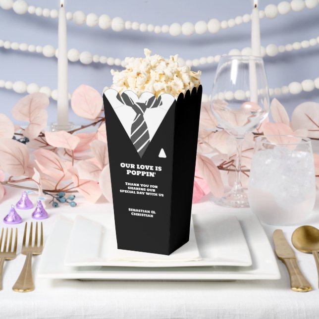 Our Love is Popping Wedding Suit Favor Box (Wedding)