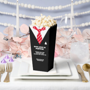 Our Love is Popping Wedding Suit Favor Box