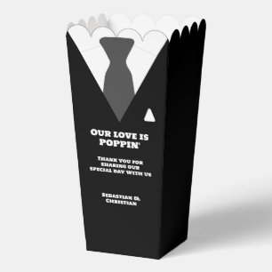 Our Love is Popping Wedding Suit Favor Box