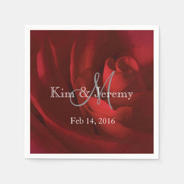 Our Love Romantic Wedding Personalized Napkin (Front)