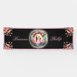 Our Love Shine Brighter Than The Moon Wedding Banner