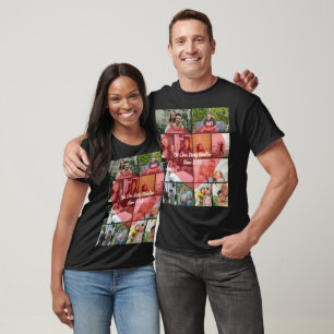 Our Love Story 12 Photo Timeline Couple Collage T-Shirt