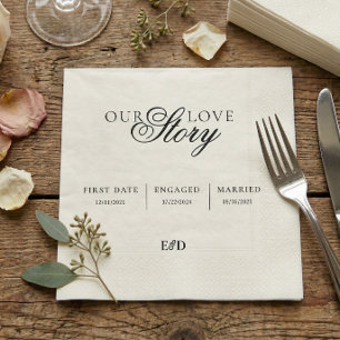 Our Love Story Custom Minimalistic Wedding Napkin