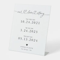Our Love Story Hearts White Wedding Timeline