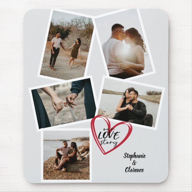 Our Love Story Personalised Valentines Photo Mouse Pad (Front)