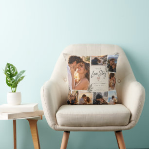 Our Love Story Photo Collage Pillow