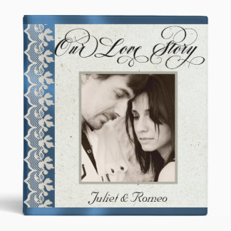 Our Love Story Photo Wedding Album - Blue Binder