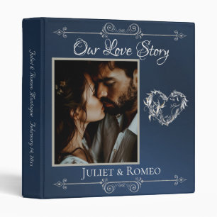 Our Love Story Photo Wedding Album - Blue Binder