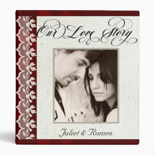 Our Love Story Photo Wedding Album - Burgundy Binder