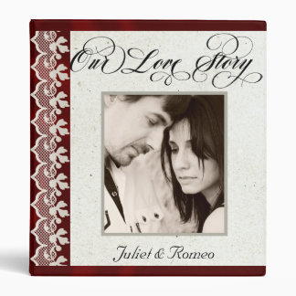 Our Love Story Photo Wedding Album - Burgundy Binder