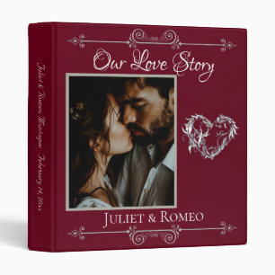 Our Love Story Photo Wedding Album - Burgundy Binder