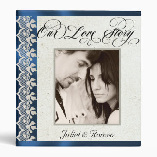 Our Love Story Photo Wedding Album - Dark Blue Binder
