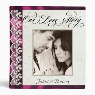 Our Love Story Photo Wedding Album - Plum Binder