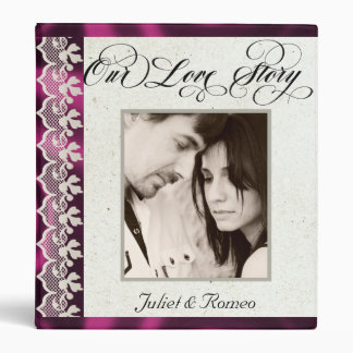 Our Love Story Photo Wedding Album - Plum Binder
