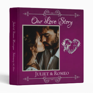 Our Love Story Photo Wedding Album - Plum Binder