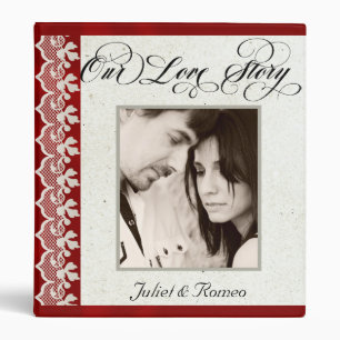 Our Love Story Photo Wedding Album - Red Binder