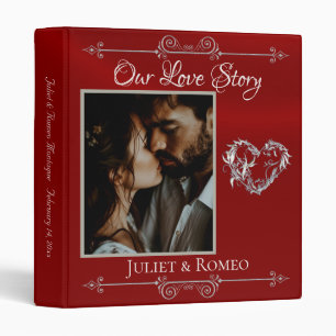 Our Love Story Photo Wedding Album - Red Binder