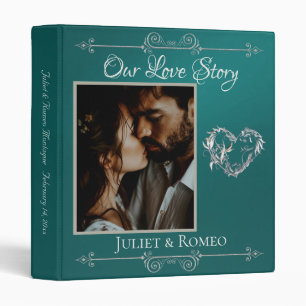 Our Love Story Photo Wedding Album - Teal Binder