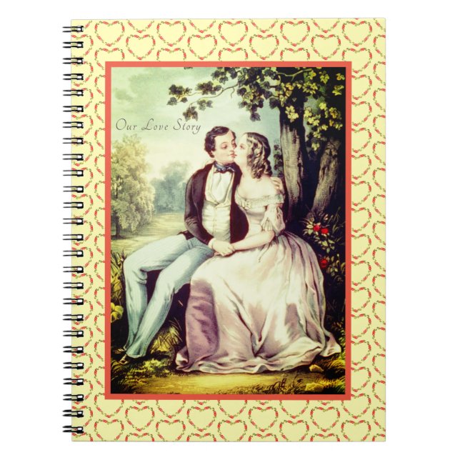 Our Love Story Romantic Couple Custom Keepsake Notebook (Front)