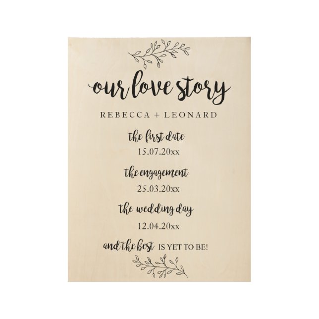 Our love story sign rustic wood poster (Front)