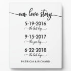 Our Love Story Special Dates Timeline Wedding Sign
