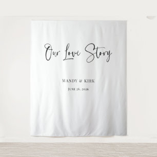 our love story Wedding Backdrop Tapestry