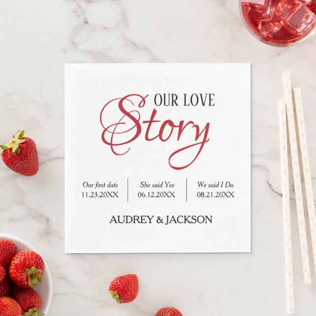 Our Love Story Wedding Napkin (Insitu)