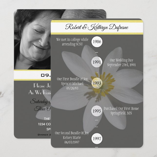 "Our Love Story" Wedding Vow Renewal Invitation (Front/Back)