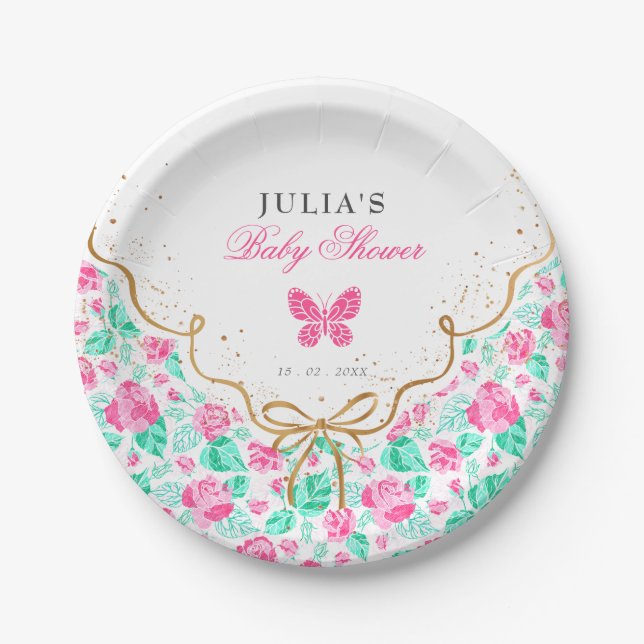 Our Lovely One Baby Shower Paper Plate (Front)