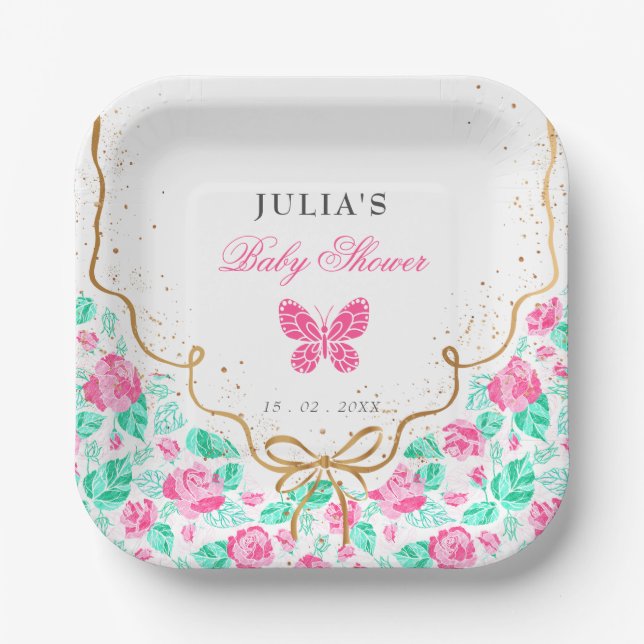 Our Lovely One Baby Shower Paper Plate (Front)