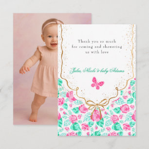 Our Lovely One Baby Shower Thank You Card